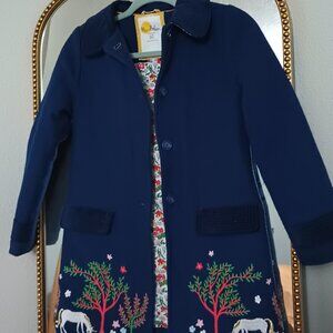 Mini Boden Embroidered Wool Coat (9-10)
